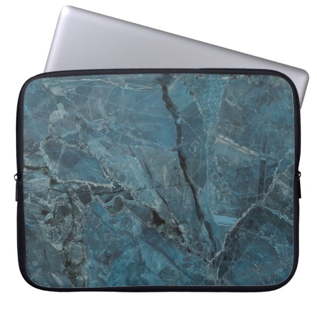 blue marble texture background, Italian marbel wit Laptop Sleeve (Front)