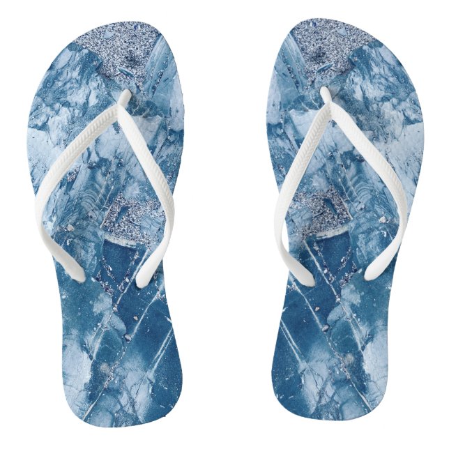 Blue Marble Texture  Jandals (Footbed)