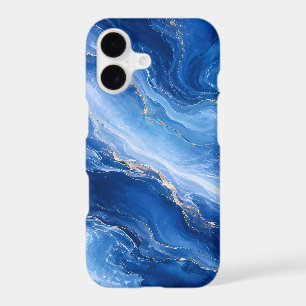 Blue Marble Waves Luxury Abstract