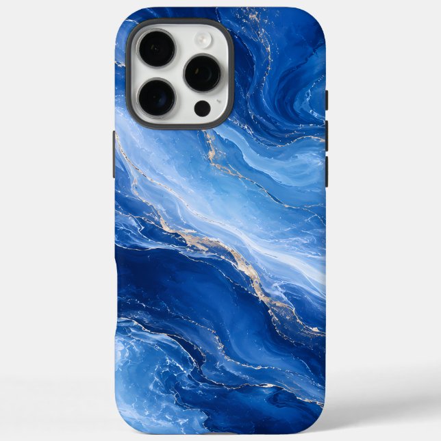 Blue Marble Waves Luxury Abstract Case-Mate iPhone Case (Back)