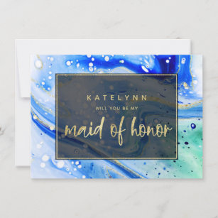 Blue Marble Will You Be My Maid of Honour Card