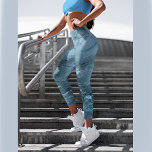 Blue Marble with a rose on each leg Leggings<br><div class="desc">Enjoy these unique blue marble leggings with a rose on each leg. You can swap your jeans for these leggings and wear them for everyday occasions. Or you can take them to your yoga session, fitness activities, or running. You will find a matching drawstring bag of the same marble design....</div>