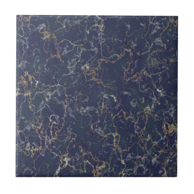 Blue marble with gold veins tile (Front)