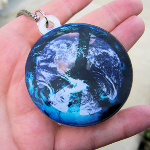 Blue Marble World Peace Standing Photo Sculpture