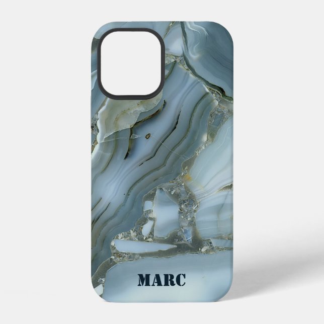 Blue Marbled iPhone Case (Back)
