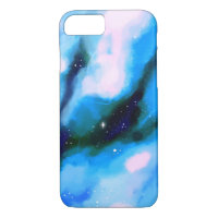 Blue Marbled Outer Space Abstract Background