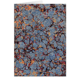 Blue Marbled Paper Pattern Thank You