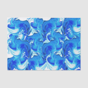 Blue marbled texture, rich ebru technique tissue paper