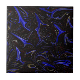 Blue Marbleised Outer Space Design, Tile