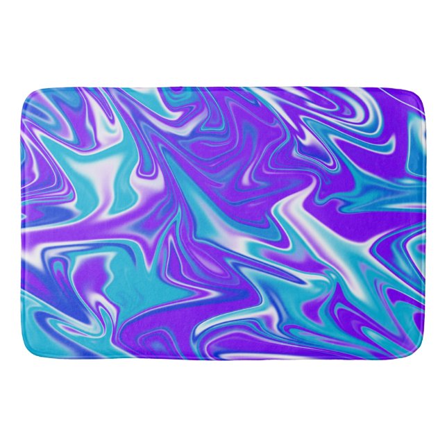 Blue Marbleised Sky, Lge Memory Foam Bath Mat (Front)