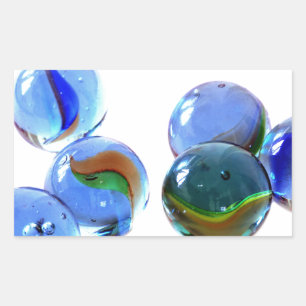 Blue Marbles Rectangular Sticker