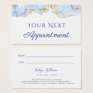 blue marbling design Appointment Card