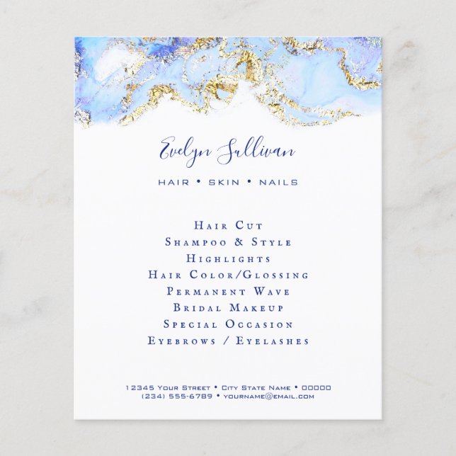 Blue Marbling Design Flyer (Front)