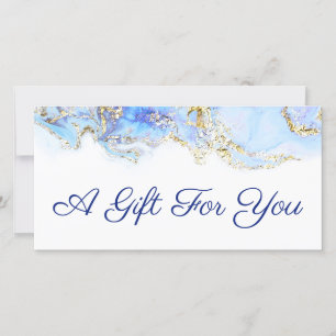 blue marbling design gift certificate