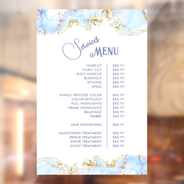 Blue Marbling Design Services Menu (Sheet 2)