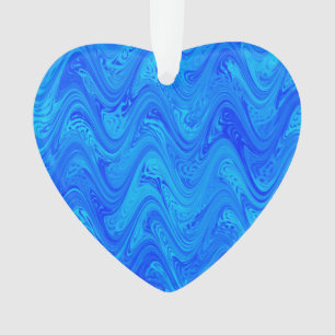 Blue Marbling Pattern Ornament