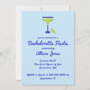 Blue Margarita Bachelorette Fiesta Party Invitation