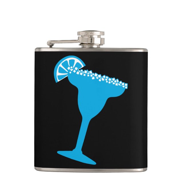 Blue Margarita Hip Flask (Front)