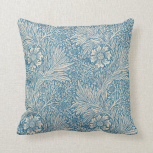Blue Marigolds (by William Morris) Cushion