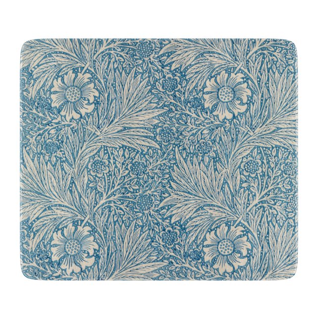 Blue Marigolds (by William Morris) Cutting Board (Front)