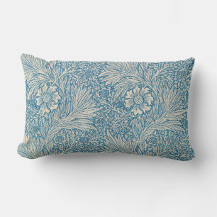 Blue Marigolds (by William Morris) Lumbar Cushion