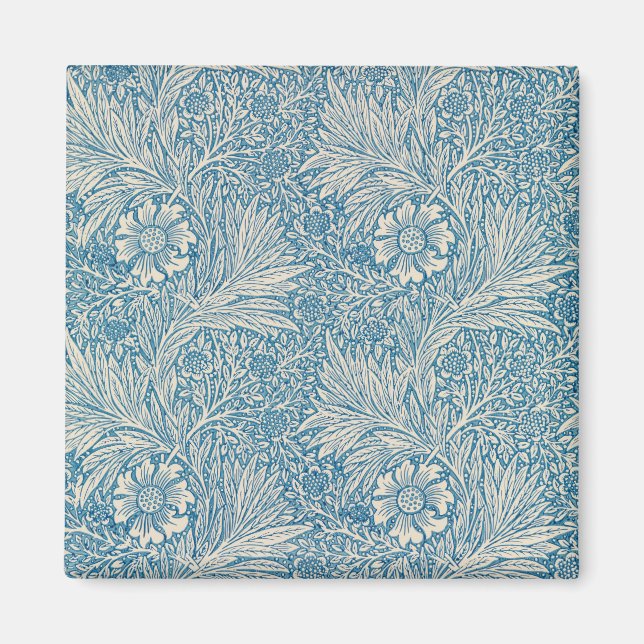 Blue Marigolds (by William Morris) Magnet (Front)