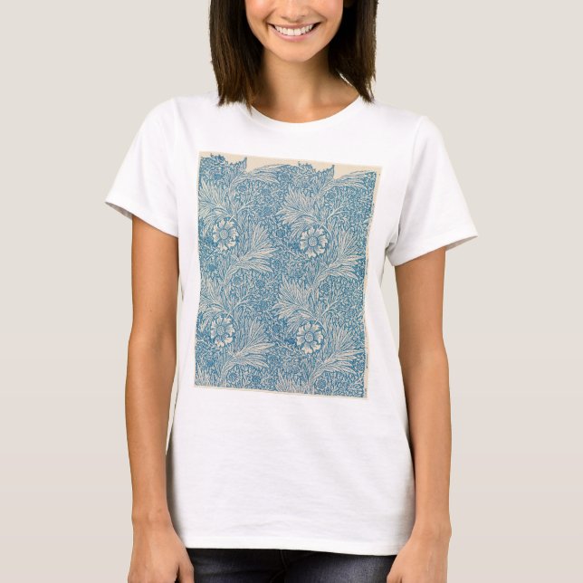 Blue Marigolds (by William Morris) T-Shirt (Front)