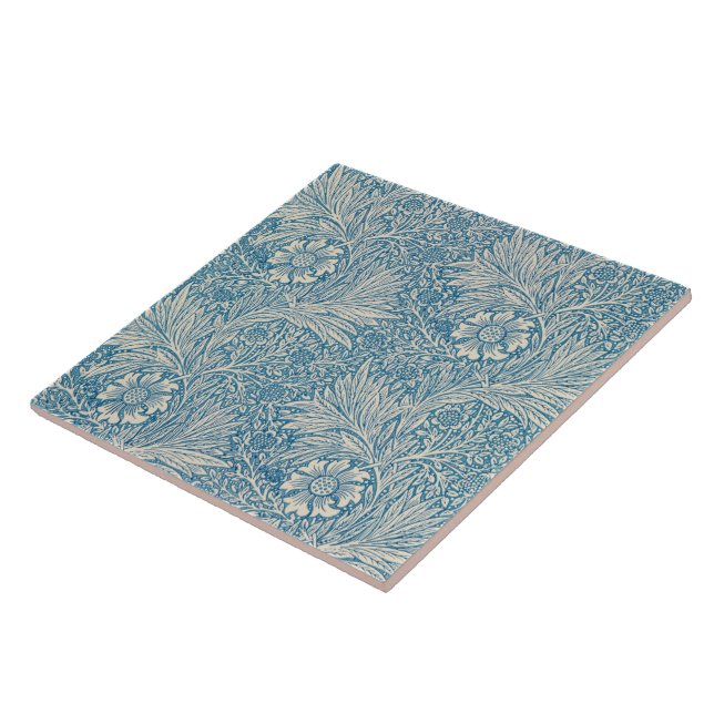 Blue Marigolds (by William Morris) Tile (Side)