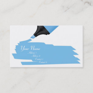 blue marker business card
