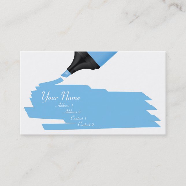 blue marker business card (Front)