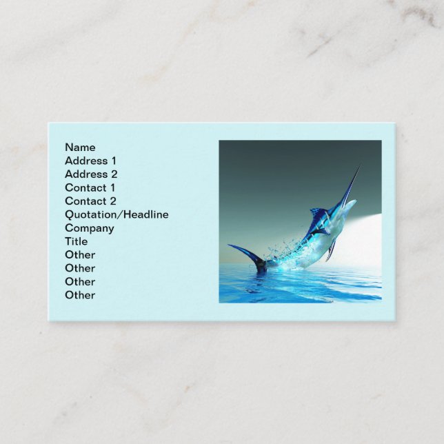 Blue Marlin Breaching Business Card (Front)