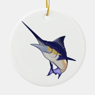 Blue Marlin Ceramic Tree Decoration