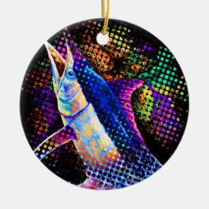 Blue Marlin Christmas Pop Ceramic Tree Decoration
