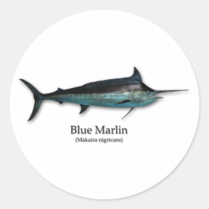 Blue Marlin Classic Round Sticker