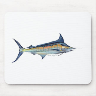 blue marlin fish painting mouse pad