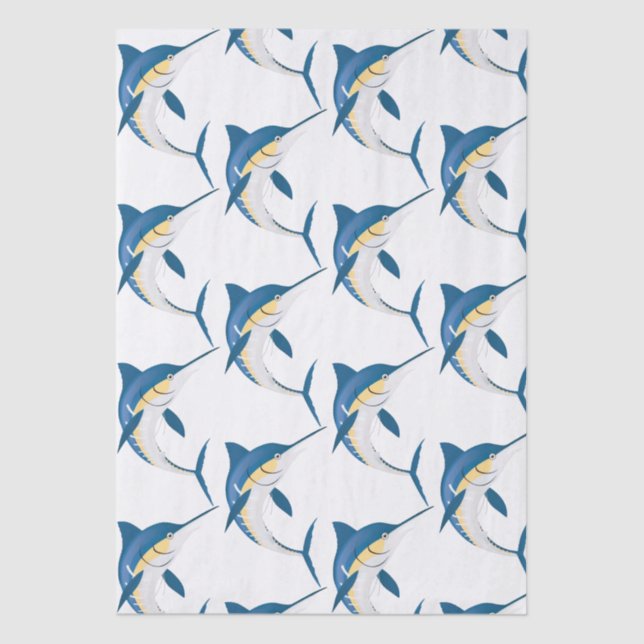 Blue Marlin Fish  Tissue Paper (Front)