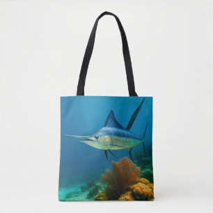 Blue Marlin Glide Tote Bag