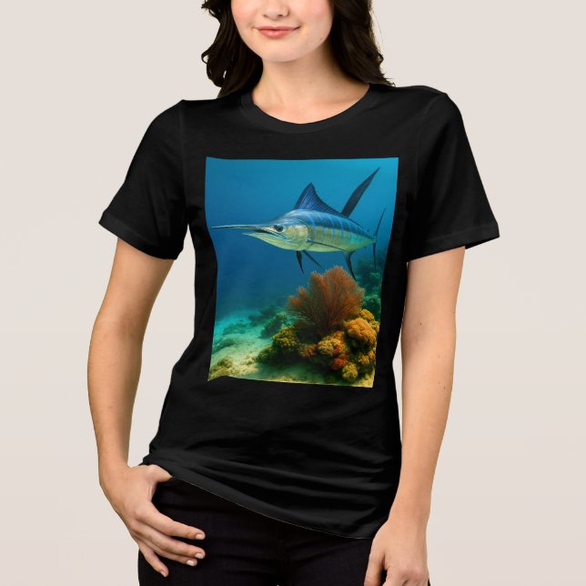 Blue Marlin Glide Tri-Blend Shirt (Front)