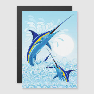 Blue Marlin Jumping out of Ocean