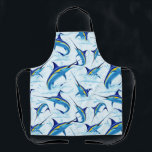 Blue Marlin Jumping out of Ocean Apron<br><div class="desc">Realistic illustration of a beautiful Marlin Fish Ocean Animal jumping out of ocean. Vector Art copyright BluedarkArt TheChameleonArt.</div>