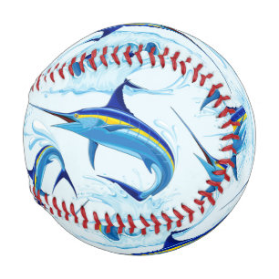 Blue Marlin Jumping out of Ocean Baseball
