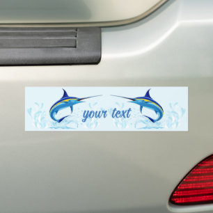 Blue Marlin Jumping out of Ocean Bumper Sticker