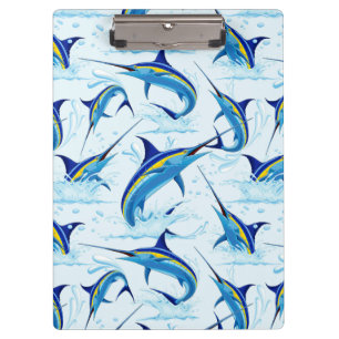Blue Marlin Jumping out of Ocean Clipboard