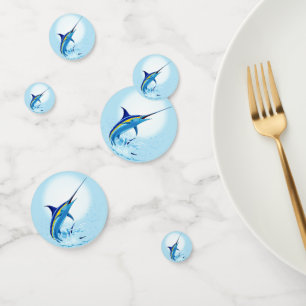 Blue Marlin Jumping out of Ocean Confetti