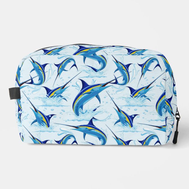 Blue Marlin Jumping out of Ocean Dopp Kit (Front)