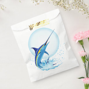 Blue Marlin Jumping out of Ocean Favour Bags