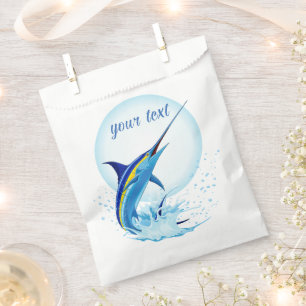 Blue Marlin Jumping out of Ocean Favour Bags