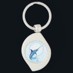 Blue Marlin Jumping out of Ocean Key Ring<br><div class="desc">Realistic illustration of a beautiful Marlin Fish Ocean Animal jumping out of ocean. Vector Art copyright BluedarkArt TheChameleonArt.</div>