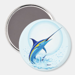 Blue Marlin Jumping out of Ocean Magnet