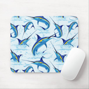 Blue Marlin Jumping out of Ocean Mouse Pad